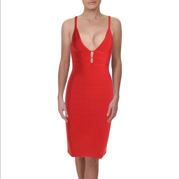 GUESS Marciano Red Open Back Bandage Dress - Size XS / XXS, 00 - Picture 1 of 6